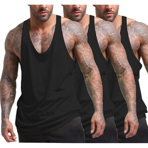 COOFANDY Men’s 3 Pack Tank Tops Gym Workout Y-Back Sleeveless Muscle Shirts | Bodybuilding Loose Y Back Tank Top, Quicky Dry Oversized String Sleeveless Shirts,for Fitness/Casual/Running/Weight Lifting(Black/Black/Black)