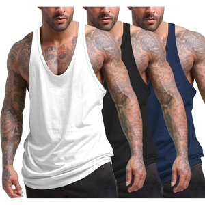 COOFANDY Men’s 3 Pack Tank Tops Gym Workout Y-Back Sleeveless Muscle Shirts | Bodybuilding Loose Y Back Tank Top, Quicky Dry Oversized String Sleeveless Shirts,for Fitness/Casual/Running/Weight Lifting(Black/White/Navy Blue)