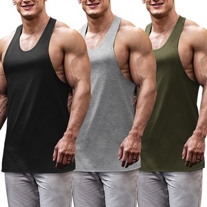 COOFANDY Men’s 3 Pack Tank Tops Gym Workout Y-Back Sleeveless Muscle Shirts | Bodybuilding Loose Y Back Tank Top, Quicky Dry Oversized String Sleeveless Shirts,for Fitness/Casual/Running/Weight Lifting(Black/Green/Medium Grey)