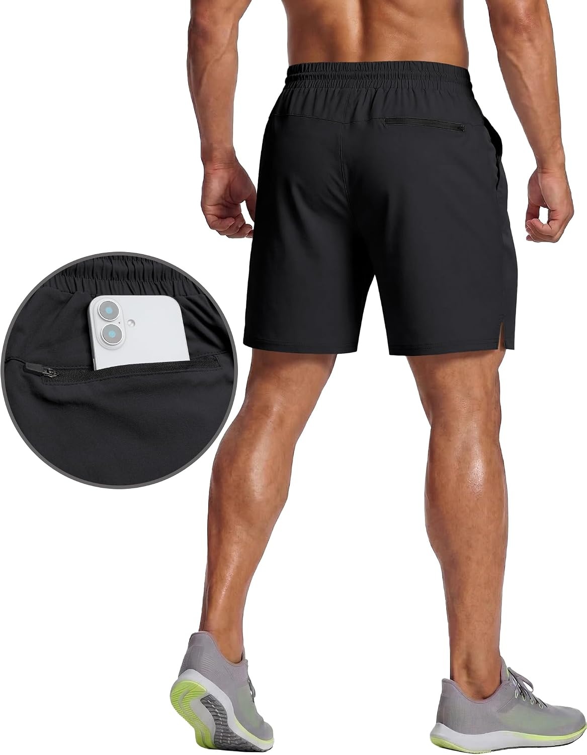 image:imageCOOFANDY Mens 7 Athletic Shorts Quick Dry Elastic Waist Gym Workout Shorts Moisture Wicking Breathable 4Way Stretch Fabric Active Running Training Basketball Fitness Casual Daily WearBlack