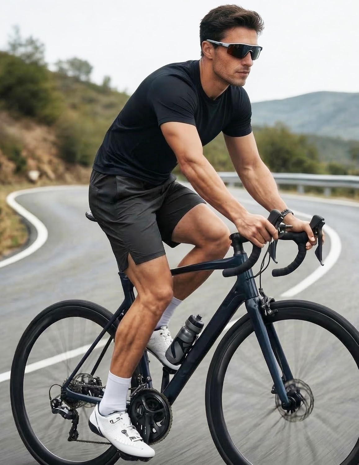 image:imageCOOFANDY Mens 7 Athletic Shorts Quick Dry Elastic Waist Gym Workout Shorts Moisture Wicking Breathable 4Way Stretch Fabric Active Running Training Basketball Fitness Casual Daily WearBlack