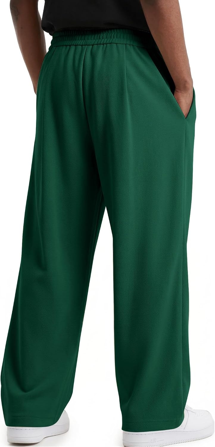 image:imageCOOFANDY Mens Casual Sweatpants Open Bottom Lounge Pants Lightweight Baggy Workout Yoga Track PantsEver Green