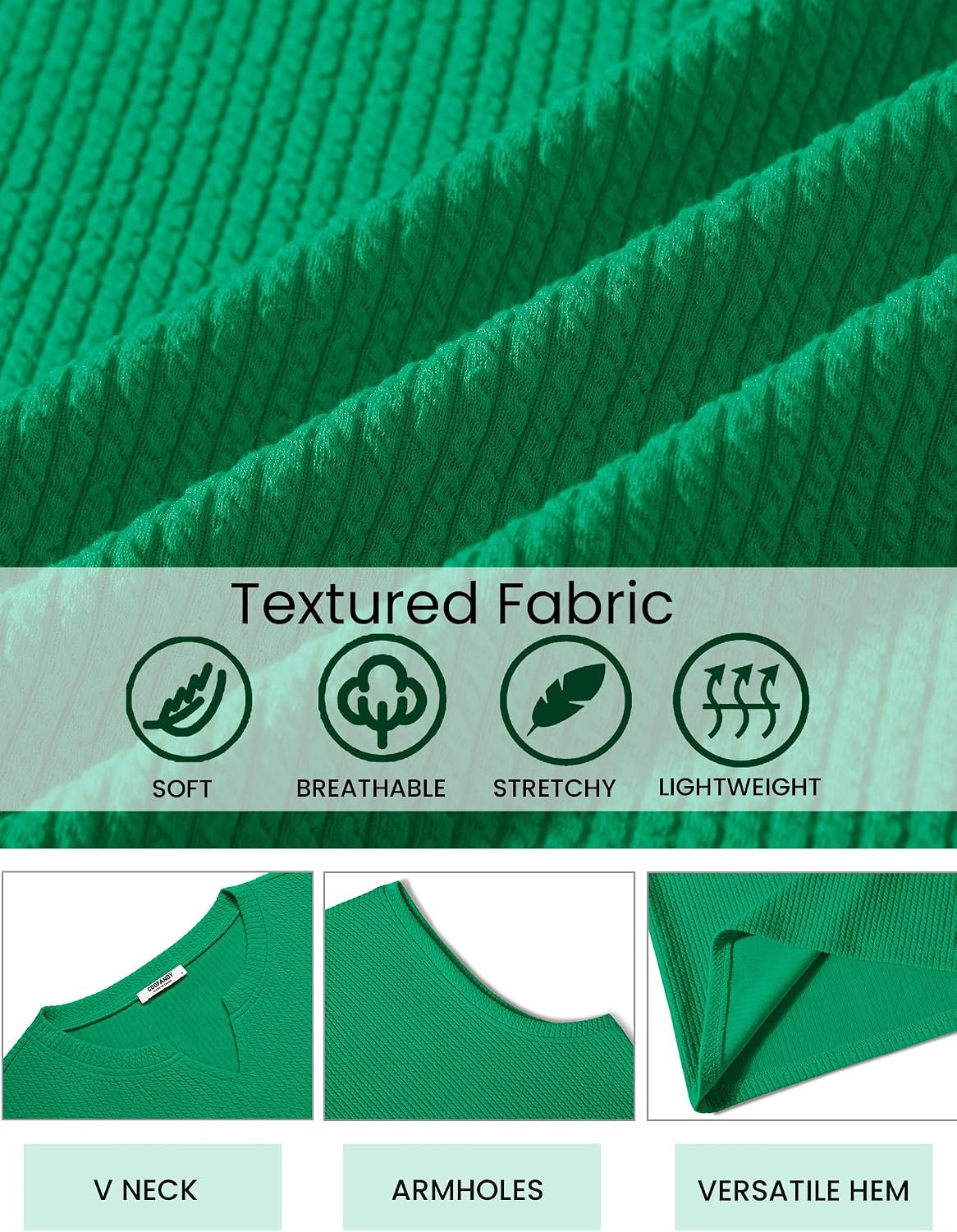 image:imageCOOFANDY Mens Casual Tank Top V Neck Knit Jacquard Summer Sleeveless Shirts Lightweight 3D Textured TankPerfect for Beach VacationBreathable and StretchableResort Wear or Retro Street StyleGreen