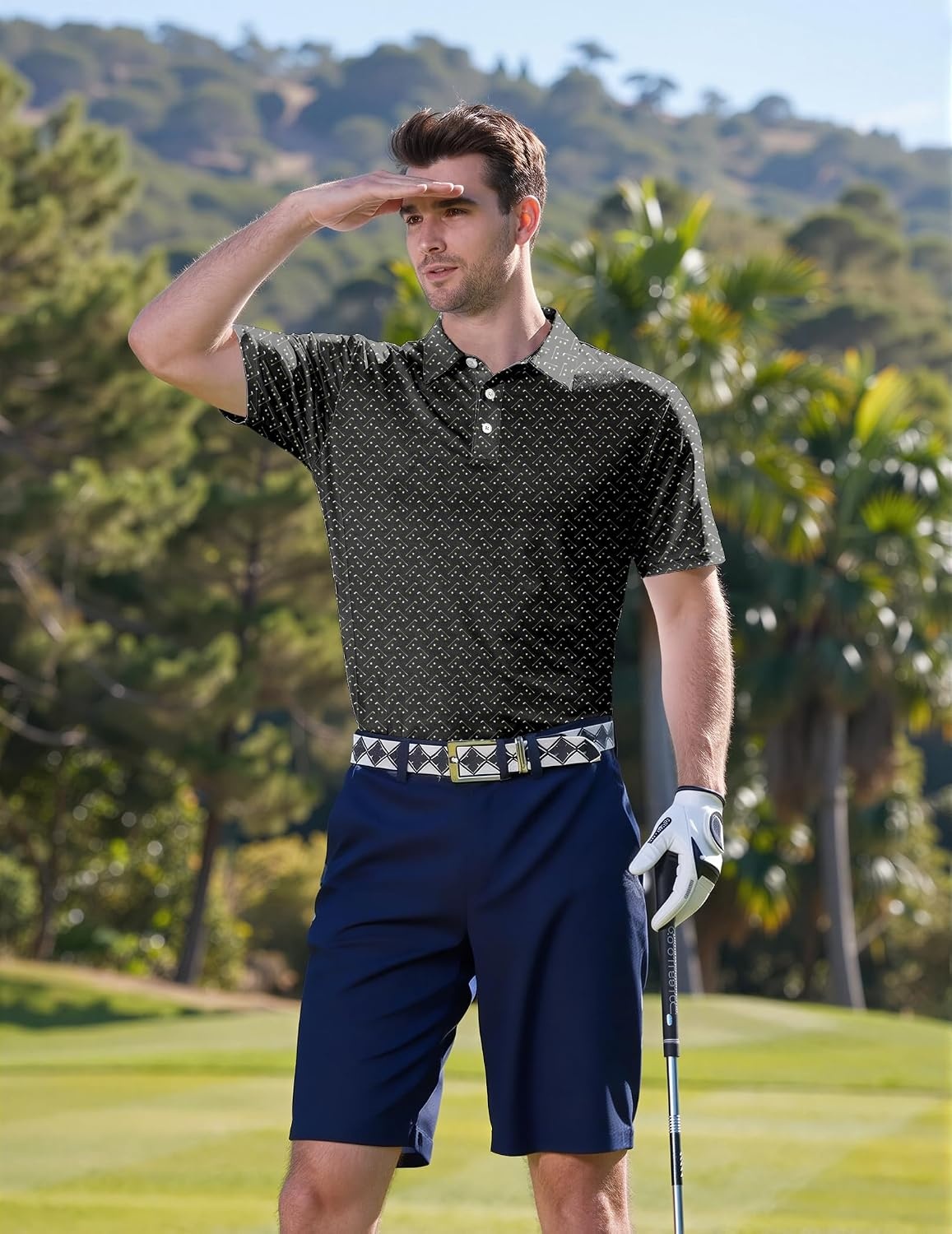 image:imageCOOFANDY Mens Golf Polo Shirts Short Sleeve Quick Dry Casual Collared Shirt Quickdry 4way stretch UPF30 moisturewicking fabric 3button polo collar side slits great for golf work amp giftsBlack Golf Clubs
