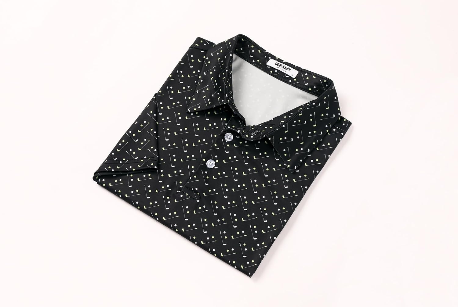 image:imageCOOFANDY Mens Golf Polo Shirts Short Sleeve Quick Dry Casual Collared Shirt Quickdry 4way stretch UPF30 moisturewicking fabric 3button polo collar side slits great for golf work amp giftsBlack Golf Clubs