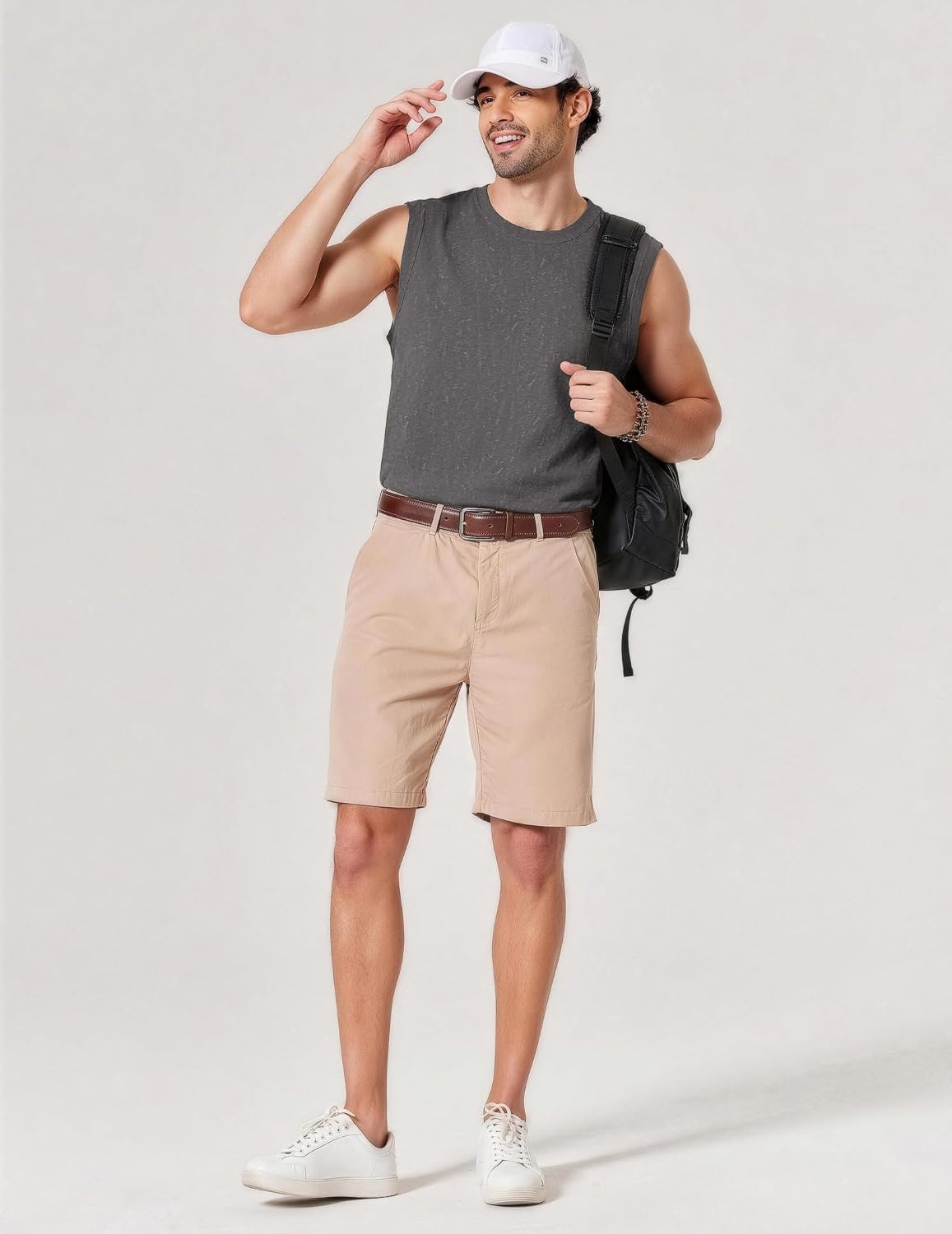 image:imageCOOFANDY Mens Sleeveless Shirts Cotton Workout Tank Tops Muscle Tee Shirt Acid Wash Fabric Lightweight and Soft Cut Off Shirt Casual Summer Faishon Tank Relaxed and Oversized Fit Sleeveless TopDark Gray