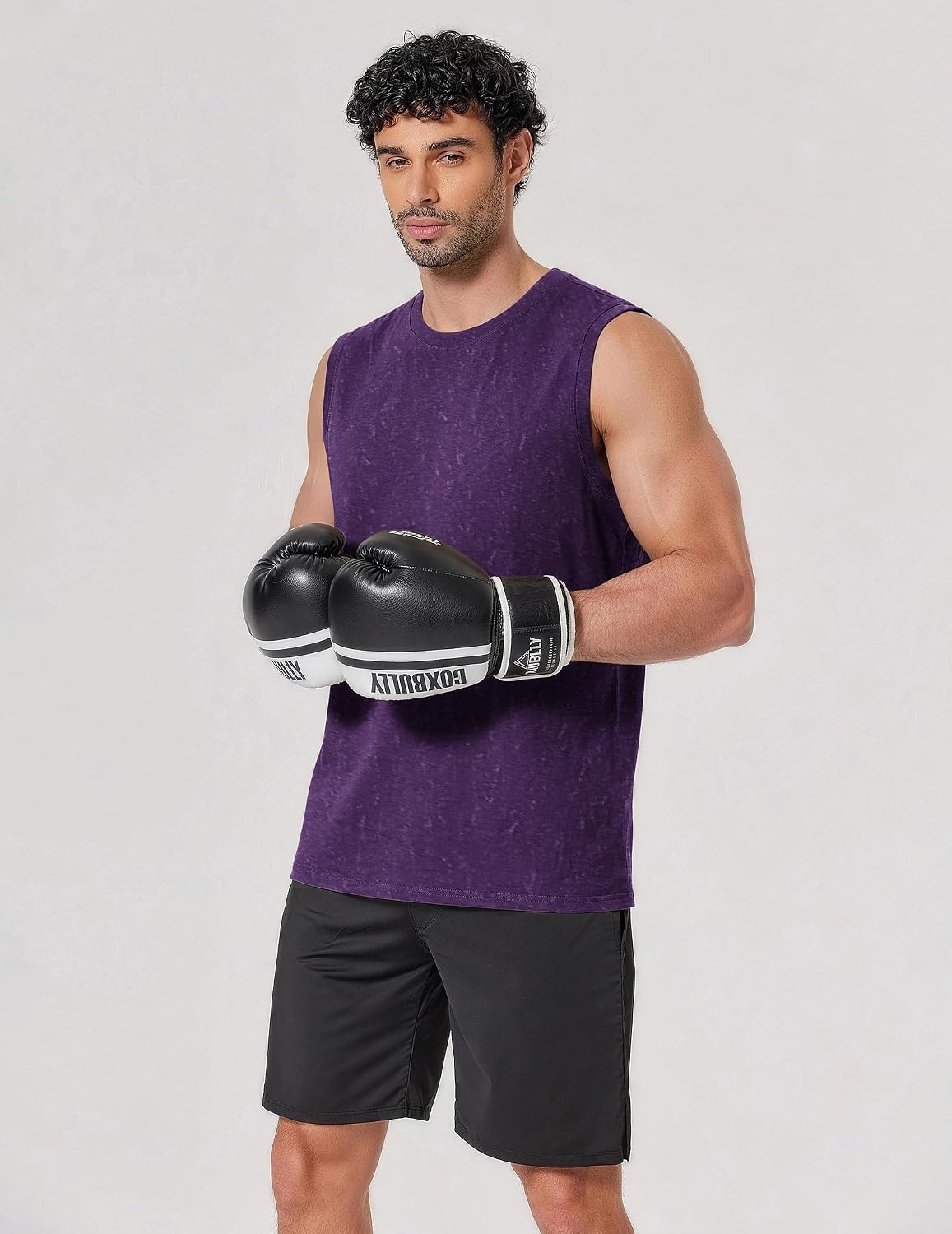 image:imageCOOFANDY Mens Sleeveless Shirts Cotton Workout Tank Tops Muscle Tee Shirt Acid Wash Fabric Lightweight and Soft Cut Off Shirt Casual Summer Faishon Tank Relaxed and Oversized Fit Sleeveless TopPurple