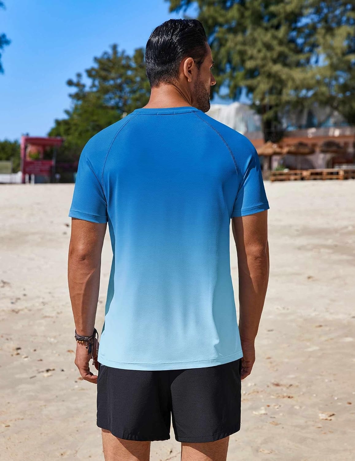 image:imageCOOFANDY Mens Swim Shirt UPF 50 Rash Guard Beach Tshirt Workout Quick Dry T Shirts for Running Surfing and HikingBlue Gradient