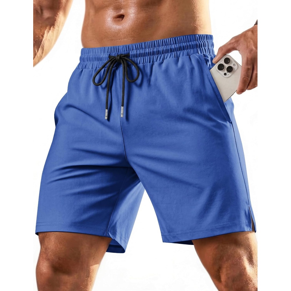 image:imageCOOFANDY Mens 7 Athletic Shorts Quick Dry Elastic Waist Gym Workout Shorts Moisture Wicking Breathable 4Way Stretch Fabric Active Running Training Basketball Fitness Casual Daily WearDemin Blue