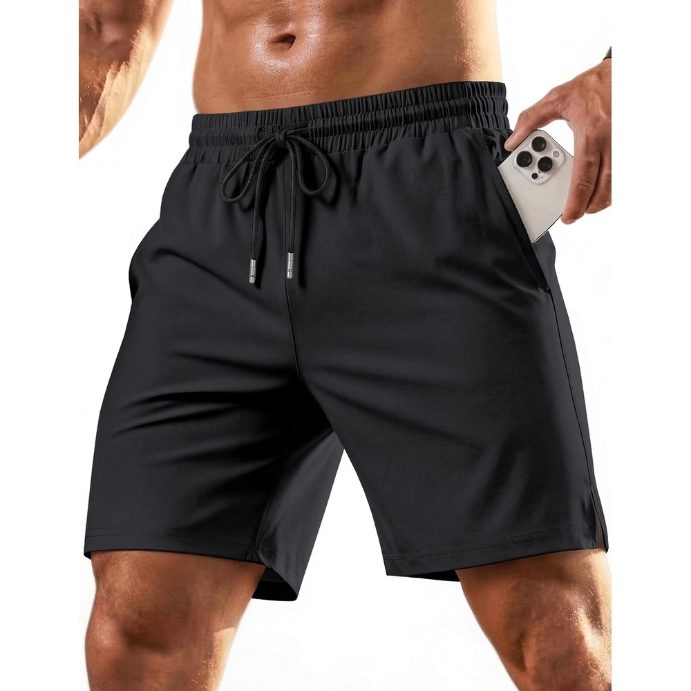 image:imageCOOFANDY Mens 7 Athletic Shorts Quick Dry Elastic Waist Gym Workout Shorts Moisture Wicking Breathable 4Way Stretch Fabric Active Running Training Basketball Fitness Casual Daily WearBlack