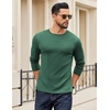 COOFANDY Crewneck Sweaters for Men Slim Fit Long Sleeve Pullover Tops | Stretch Ribbed Knit, Soft Touch Fabric, High Elasticity, Thermal Long Sleeve Tee Shirts(Green)