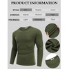 COOFANDY Crewneck Sweaters for Men Slim Fit Long Sleeve Pullover Tops | Stretch Ribbed Knit, Soft Touch Fabric, High Elasticity, Thermal Long Sleeve Tee Shirts(Army Green)