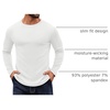 COOFANDY Crewneck Sweaters for Men Slim Fit Long Sleeve Pullover Tops | Stretch Ribbed Knit, Soft Touch Fabric, High Elasticity, Thermal Long Sleeve Tee Shirts(All White)
