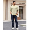 COOFANDY Crewneck Sweaters for Men Slim Fit Long Sleeve Pullover Tops | Stretch Ribbed Knit, Soft Touch Fabric, High Elasticity, Thermal Long Sleeve Tee Shirts(Beige)