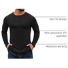 COOFANDY Crewneck Sweaters for Men Slim Fit Long Sleeve Pullover Tops | Stretch Ribbed Knit, Soft Touch Fabric, High Elasticity, Thermal Long Sleeve Tee Shirts(All Black)
