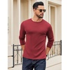 COOFANDY Crewneck Sweaters for Men Slim Fit Long Sleeve Pullover Tops | Stretch Ribbed Knit, Soft Touch Fabric, High Elasticity, Thermal Long Sleeve Tee Shirts(Red)