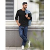 COOFANDY Crewneck Sweaters for Men Slim Fit Long Sleeve Pullover Tops | Stretch Ribbed Knit, Soft Touch Fabric, High Elasticity, Thermal Long Sleeve Tee Shirts(All Black)