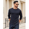 COOFANDY Crewneck Sweaters for Men Slim Fit Long Sleeve Pullover Tops | Stretch Ribbed Knit, Soft Touch Fabric, High Elasticity, Thermal Long Sleeve Tee Shirts(Navy Blue)