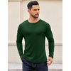 COOFANDY Crewneck Sweaters for Men Slim Fit Long Sleeve Pullover Tops | Stretch Ribbed Knit, Soft Touch Fabric, High Elasticity, Thermal Long Sleeve Tee Shirts(Dark Green)