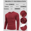 COOFANDY Crewneck Sweaters for Men Slim Fit Long Sleeve Pullover Tops | Stretch Ribbed Knit, Soft Touch Fabric, High Elasticity, Thermal Long Sleeve Tee Shirts(Red)