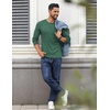 COOFANDY Crewneck Sweaters for Men Slim Fit Long Sleeve Pullover Tops | Stretch Ribbed Knit, Soft Touch Fabric, High Elasticity, Thermal Long Sleeve Tee Shirts(Green)