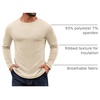 COOFANDY Crewneck Sweaters for Men Slim Fit Long Sleeve Pullover Tops | Stretch Ribbed Knit, Soft Touch Fabric, High Elasticity, Thermal Long Sleeve Tee Shirts(Light Khaki)