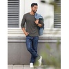 COOFANDY Crewneck Sweaters for Men Slim Fit Long Sleeve Pullover Tops | Stretch Ribbed Knit, Soft Touch Fabric, High Elasticity, Thermal Long Sleeve Tee Shirts(Dark Grey)