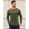 COOFANDY Crewneck Sweaters for Men Slim Fit Long Sleeve Pullover Tops | Stretch Ribbed Knit, Soft Touch Fabric, High Elasticity, Thermal Long Sleeve Tee Shirts(Army Green)