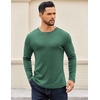COOFANDY Crewneck Sweaters for Men Slim Fit Long Sleeve Pullover Tops | Stretch Ribbed Knit, Soft Touch Fabric, High Elasticity, Thermal Long Sleeve Tee Shirts(Green)