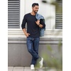 COOFANDY Crewneck Sweaters for Men Slim Fit Long Sleeve Pullover Tops | Stretch Ribbed Knit, Soft Touch Fabric, High Elasticity, Thermal Long Sleeve Tee Shirts(Navy Blue)