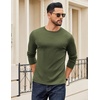 COOFANDY Crewneck Sweaters for Men Slim Fit Long Sleeve Pullover Tops | Stretch Ribbed Knit, Soft Touch Fabric, High Elasticity, Thermal Long Sleeve Tee Shirts(Army Green)