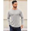 COOFANDY Crewneck Sweaters for Men Slim Fit Long Sleeve Pullover Tops | Stretch Ribbed Knit, Soft Touch Fabric, High Elasticity, Thermal Long Sleeve Tee Shirts(Light Grey)