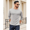 COOFANDY Crewneck Sweaters for Men Slim Fit Long Sleeve Pullover Tops | Stretch Ribbed Knit, Soft Touch Fabric, High Elasticity, Thermal Long Sleeve Tee Shirts(Light Grey)