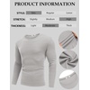 COOFANDY Crewneck Sweaters for Men Slim Fit Long Sleeve Pullover Tops | Stretch Ribbed Knit, Soft Touch Fabric, High Elasticity, Thermal Long Sleeve Tee Shirts(Light Grey)