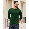 COOFANDY Crewneck Sweaters for Men Slim Fit Long Sleeve Pullover Tops | Stretch Ribbed Knit, Soft Touch Fabric, High Elasticity, Thermal Long Sleeve Tee Shirts(Dark Green)