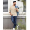 COOFANDY Crewneck Sweaters for Men Slim Fit Long Sleeve Pullover Tops | Stretch Ribbed Knit, Soft Touch Fabric, High Elasticity, Thermal Long Sleeve Tee Shirts(Light Khaki)