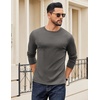 COOFANDY Crewneck Sweaters for Men Slim Fit Long Sleeve Pullover Tops | Stretch Ribbed Knit, Soft Touch Fabric, High Elasticity, Thermal Long Sleeve Tee Shirts(Dark Grey)