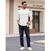 COOFANDY Crewneck Sweaters for Men Slim Fit Long Sleeve Pullover Tops | Stretch Ribbed Knit, Soft Touch Fabric, High Elasticity, Thermal Long Sleeve Tee Shirts(All White)