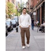 COOFANDY Men Casual Cargo Pants Hiking Joggers Sweatpant with Multi Pockets | Stretch Cotton Fabric, Skin Friendly, Outdoor Sweat Pant, Elastic Waist, Straight Leg Trousers, Relaxed Fit, Lightweight(Brown)