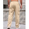 COOFANDY Men Casual Cargo Pants Hiking Joggers Sweatpant with Multi Pockets | Stretch Cotton Fabric, Skin Friendly, Outdoor Sweat Pant, Elastic Waist, Straight Leg Trousers, Relaxed Fit, Lightweight(Beige)