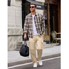 COOFANDY Men Casual Cargo Pants Hiking Joggers Sweatpant with Multi Pockets | Stretch Cotton Fabric, Skin Friendly, Outdoor Sweat Pant, Elastic Waist, Straight Leg Trousers, Relaxed Fit, Lightweight(Beige)