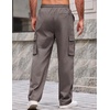 COOFANDY Men Casual Cargo Pants Hiking Joggers Sweatpant with Multi Pockets | Stretch Cotton Fabric, Skin Friendly, Outdoor Sweat Pant, Elastic Waist, Straight Leg Trousers, Relaxed Fit, Lightweight(Dark Grey)