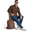 COOFANDY Men Quarter Zip Pullover Mock Neck Long Sleeve Corduroy Sweatshirt | Long sleeve lightweight soft warm slightly stretchy, regular fit, fall winter vintage soft pullovers, S-3XL(Brown)