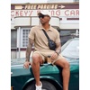 COOFANDY Men’s 2 Pieces Outfits Quarter Zip Polo Shirt and Shorts Set Casual Summer Tracksuit(Khaki)