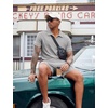 COOFANDY Men’s 2 Pieces Outfits Quarter Zip Polo Shirt and Shorts Set Casual Summer Tracksuit(Light Grey)