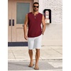 COOFANDY Mens Casual Tank Top V Neck Knit Jacquard Summer Sleeveless Shirts | Lightweight 3D Textured Tank,Perfect for Beach Vacation,Breathable and Stretchable,Resort Wear or Retro Street Style(Wine Red)