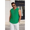 COOFANDY Mens Casual Tank Top V Neck Knit Jacquard Summer Sleeveless Shirts | Lightweight 3D Textured Tank,Perfect for Beach Vacation,Breathable and Stretchable,Resort Wear or Retro Street Style(Green)