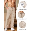 COOFANDY Men’s Cotton Linen Pants Casual Drawstring Dress Pants Beach Summer Lightweight Trousers(Beige)