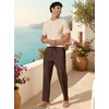 COOFANDY Men’s Cotton Linen Pants Casual Drawstring Dress Pants Beach Summer Lightweight Trousers(Coffee)