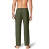 COOFANDY Men’s Cotton Linen Pants Casual Drawstring Dress Pants Beach Summer Lightweight Trousers(Olive Green)